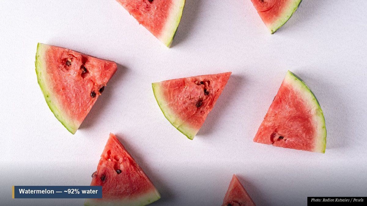 Sliced red watermelon a hydrating cooling summer fruit in Asian traditions